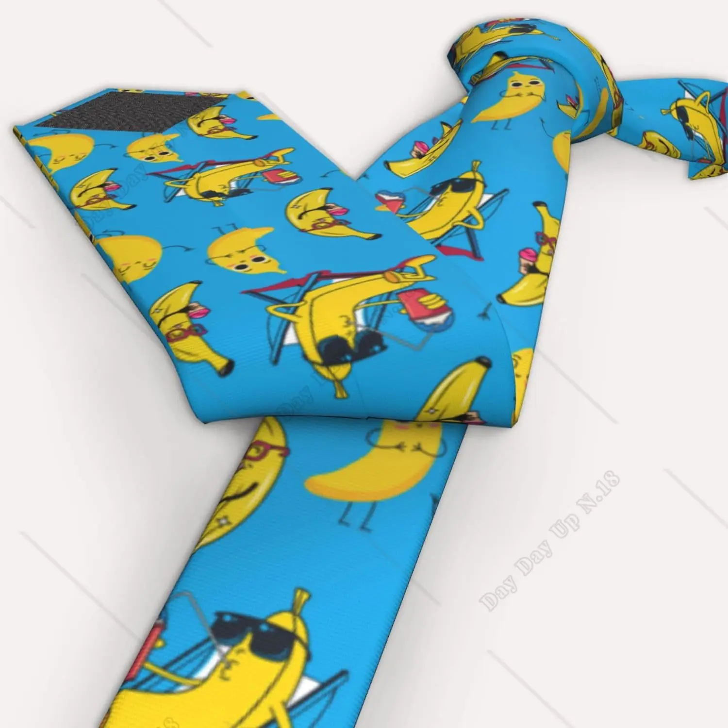 Cartoon Bananen Heren Stropdas Grappige Casual Print Stropdassen Voor Heren Bruiloften Relatiegeschenken Bedrukken Één Maat