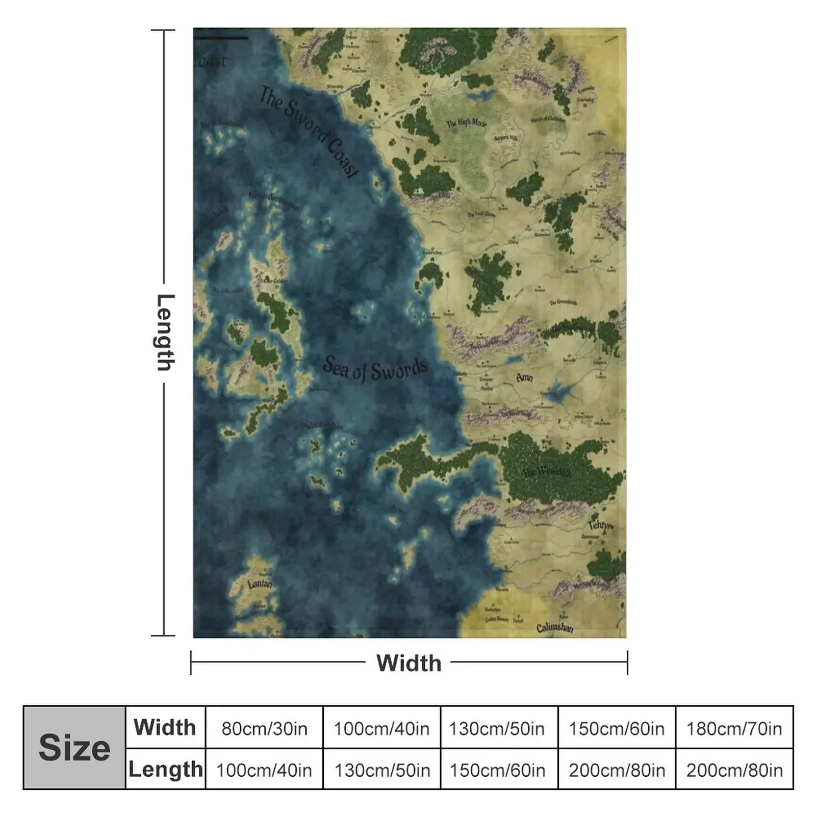 The Sword Coast Throw Blanket Nap funny gift Single Hairy Plaid For Decorative Sofa Blankets
