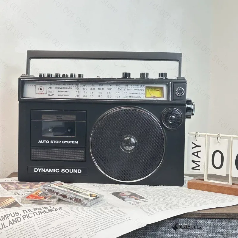 Cassette Playback Radio Cassette Recorder with USB TF Player and Bluetooth Wireless Speaker Tape Recorder Large Volume Radio