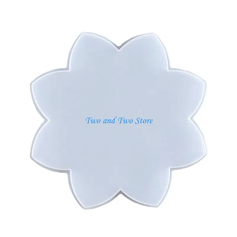 HX6F DIY Crafts Cup Mats Mould Lotus Crystal Agate Mold Mug Pad Tray DIY Mold