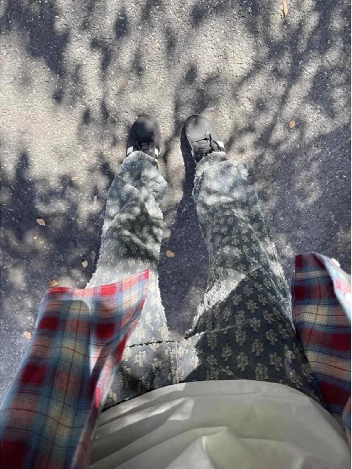 

American Sle Retro Floral Print Men's Jeans Straight Leg Wide Leg Long Pants Spring Autumn Casual High Waist Denim Jeans