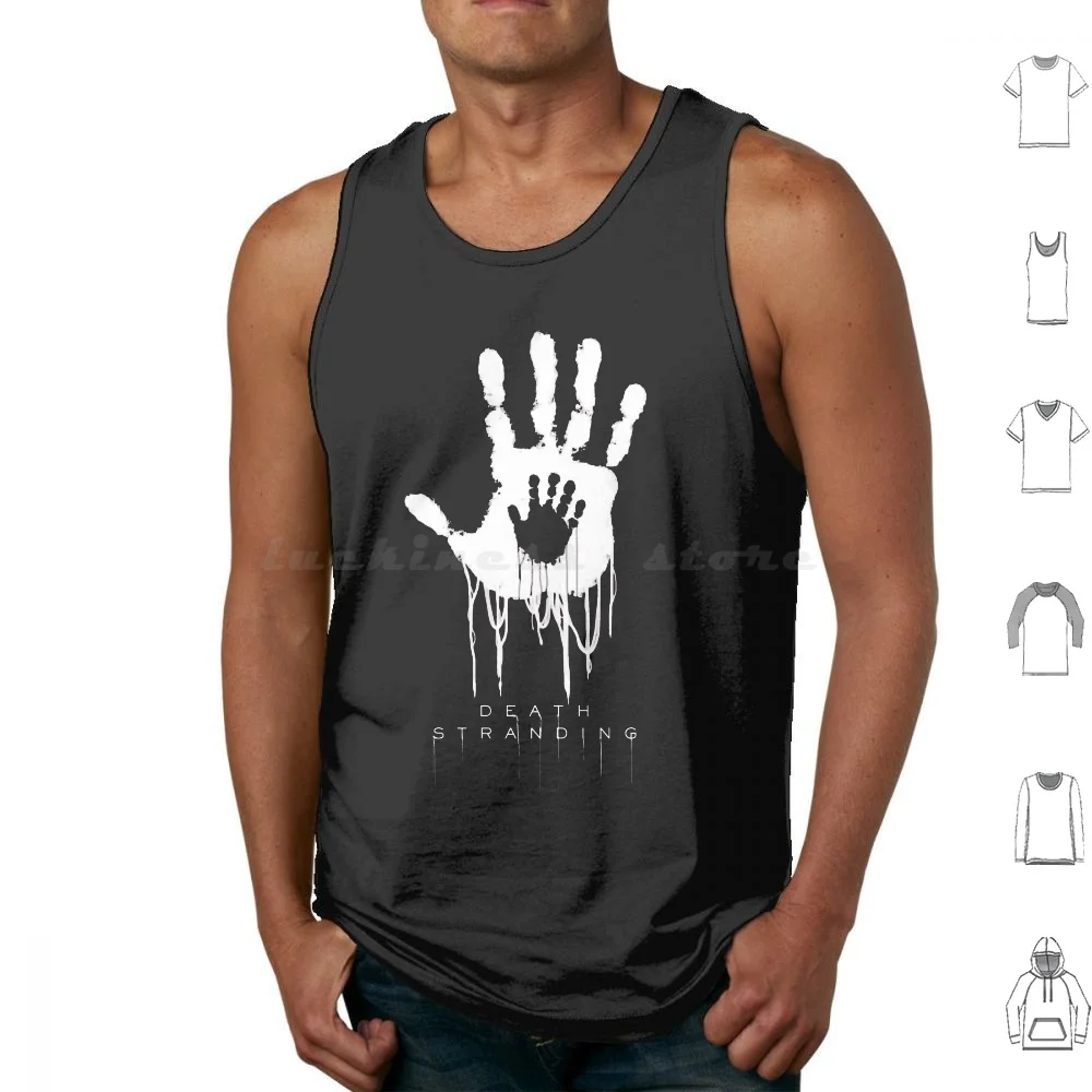 Death Stranding Hand V2 Tank Tops Print Cotton Death Stranding Hideo Kojima Snake Metal Gear Solid Norman Reedus Skull