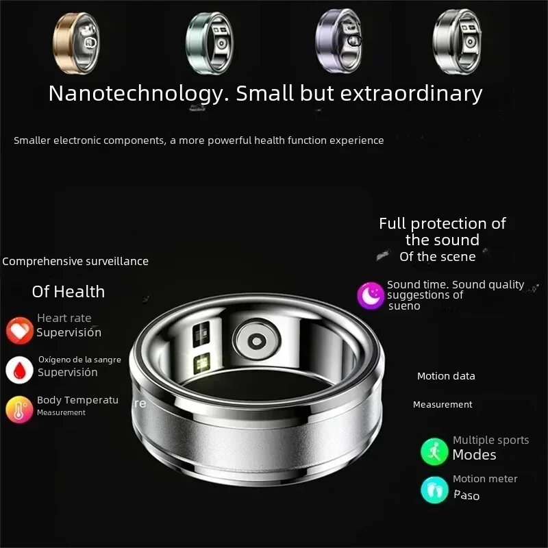 Anillo inteligente para hombre y mujer, pulsera con podómetro, Bluetooth, Monitor de actividad y sueño, clasificación IP68, moda deportiva, 2024