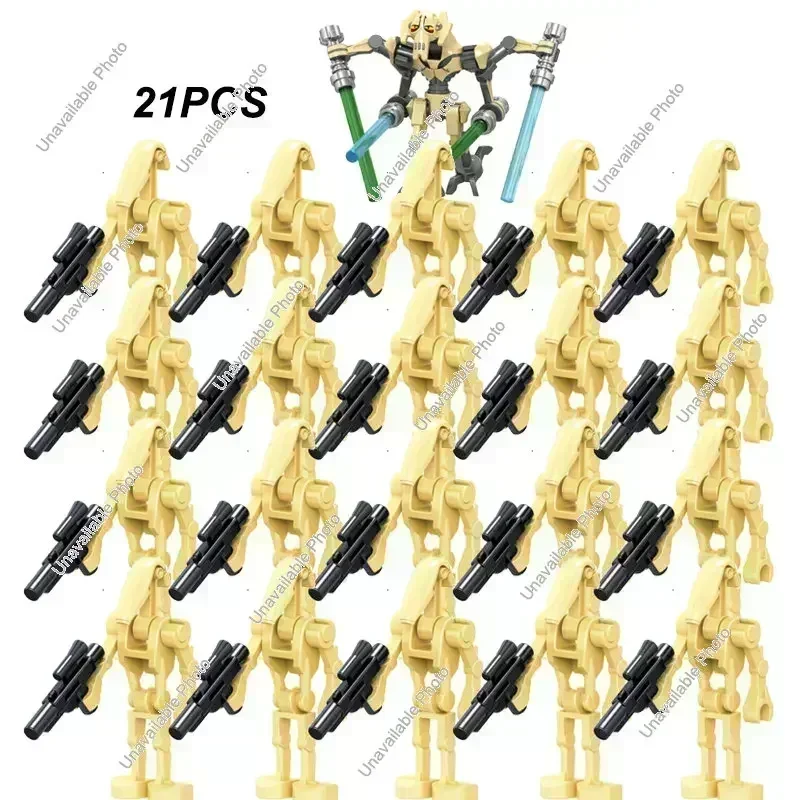 BLOKEES 21-teiliges Star Wars Bausteine-Set, kompatibel mit Kampffiguren, Droiden-Modell, Puppenset, Spielzeug, Geschenke