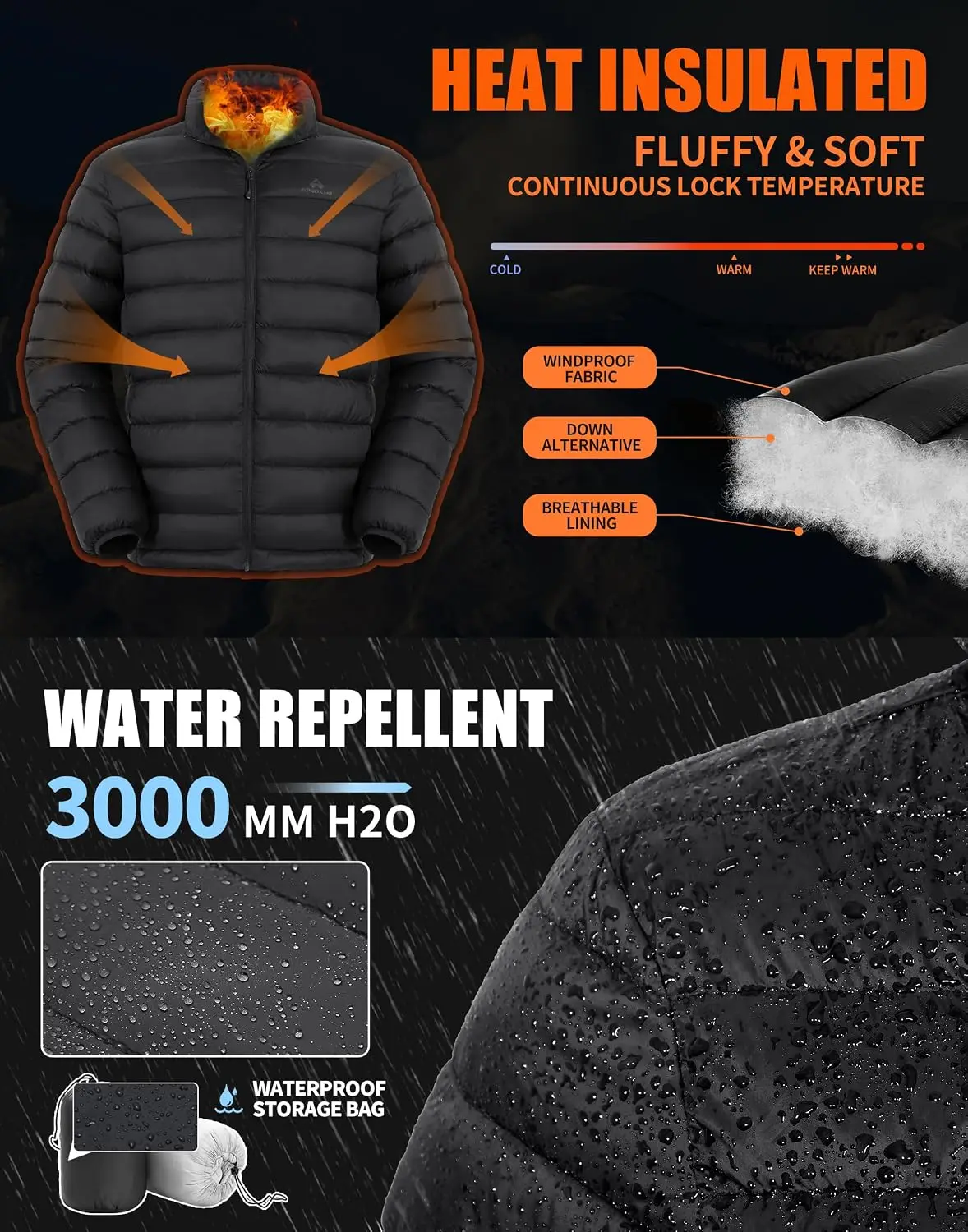 Pioneer Camp Mens Lightweight Packable Puffer Jacket Winter Insulated Puffy Coat Water Repellent Warm Quilted Jackets Travel