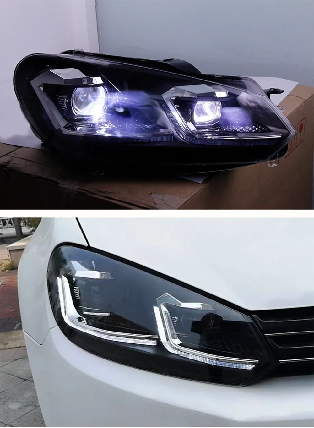 

Фара в сборе для Volkswagen vw Golf 6, светодиодные дневные ходовые огни, ксеноновые фары, автомобильные аксессуары