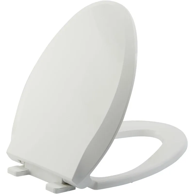 

Elongated Toilet Seat Slow Close, Quiet Toilet Seat Cover with Never Loosen Durable Toilet Seat Lid Easy to Install & Clean,