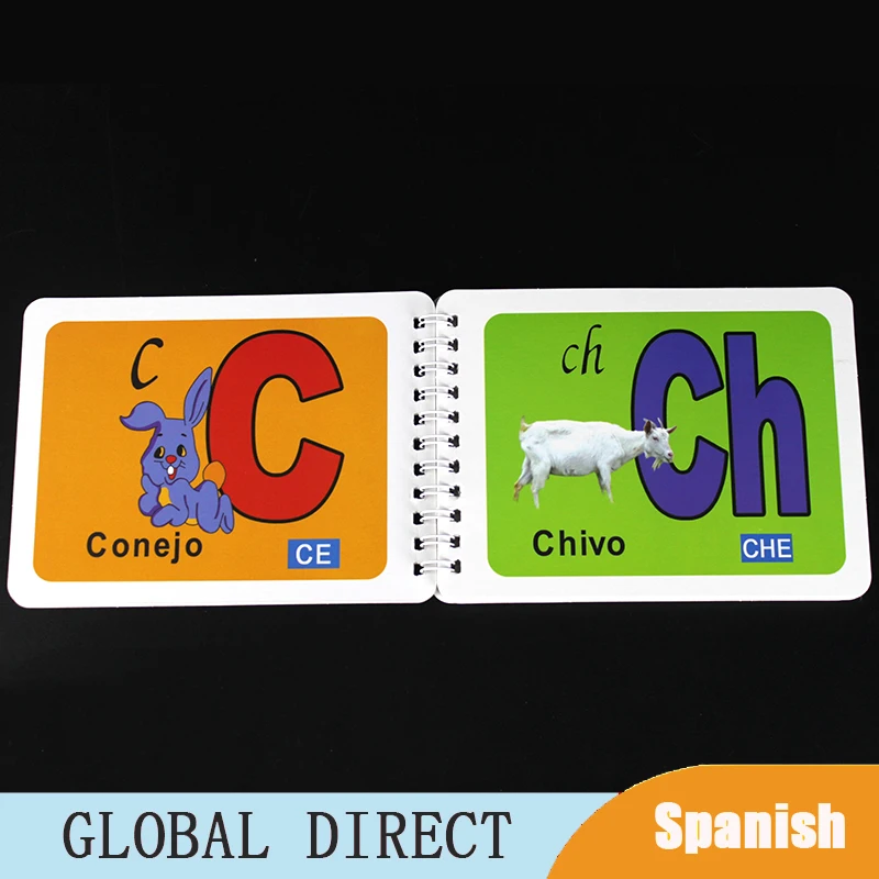 Spanish Learning Alphabet/letras Montessori Flashcards Books For Children Educational for juegos educativos para niños español