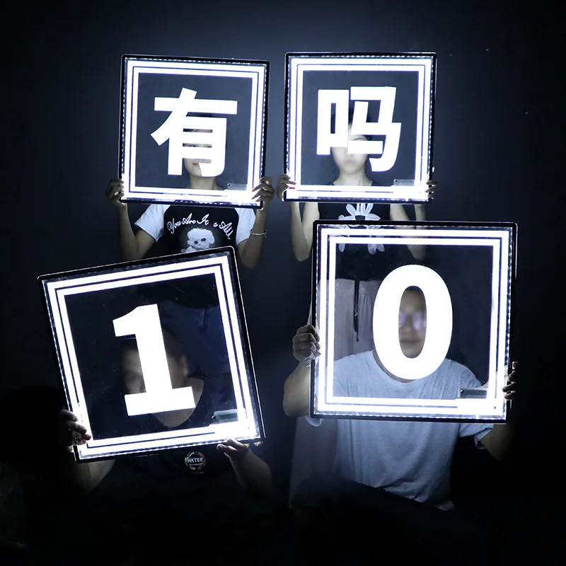 

LED luminous acrylic hand placard bar nightclub KTV wine props nightclub transparent theme transparent brand