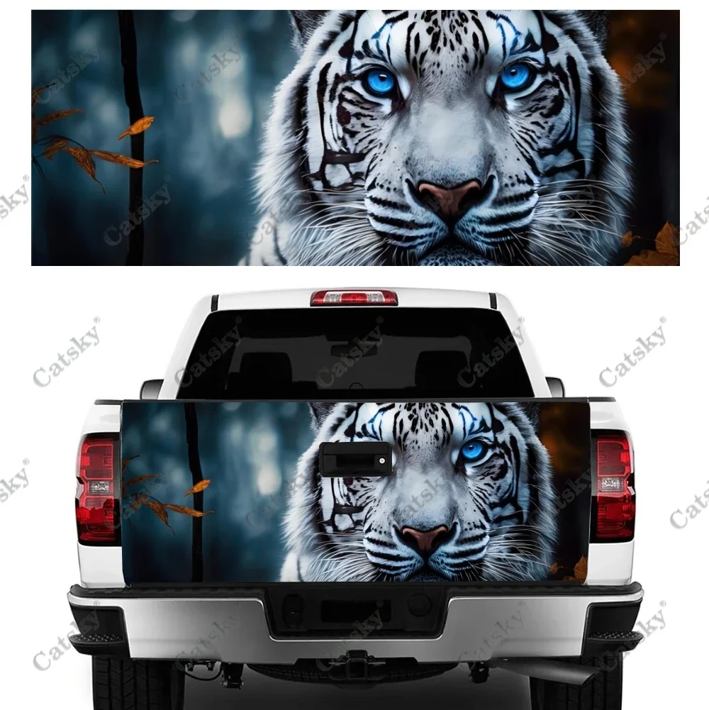 

Blue Eyes Tiger Ferocious Car Stickers Rear Modification Accessories Vinyl Suitable for Trucks Off-road Vehicles SUV Stickers