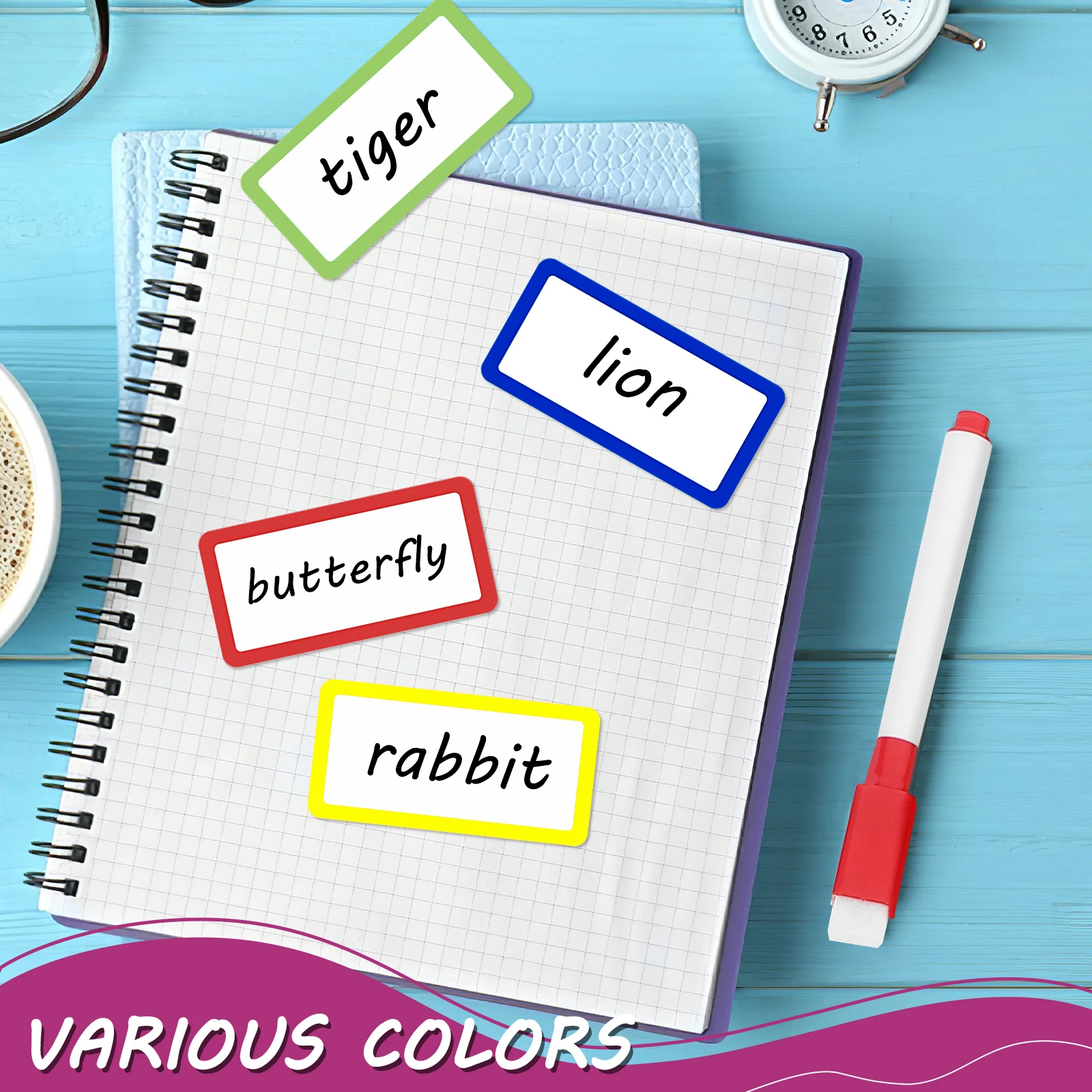 20Pcs Blank Magnet Label 10x5cm Erasable Whiteboard Sticker Reusable for Kitchen Office School Multi-Function Note Labels Dry