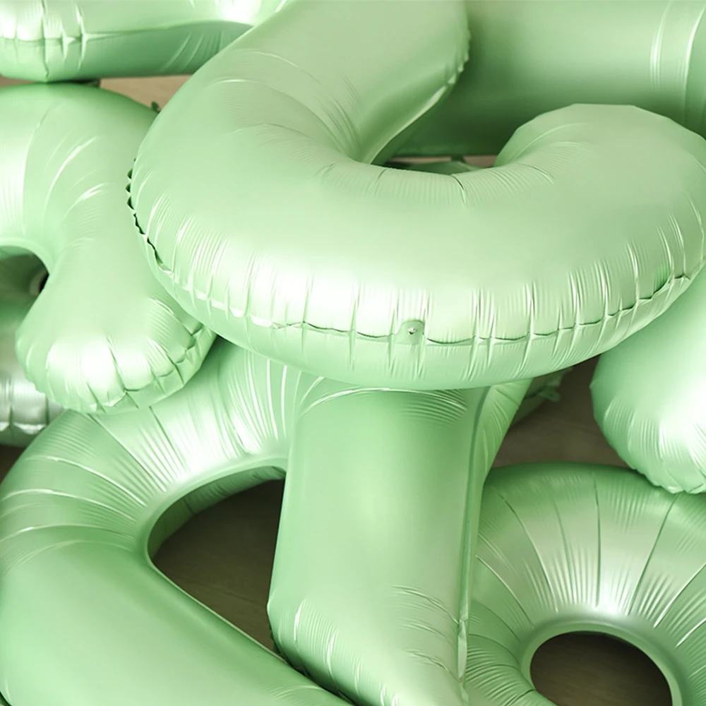 Dschungel Safari Geburtstag Dekore Folie Tier Ballon Salbei Grün Folie Geburtstag Nummer 0-9 Luftballons Kinder Safari Party liefert Gefälligkeiten – Detail 8