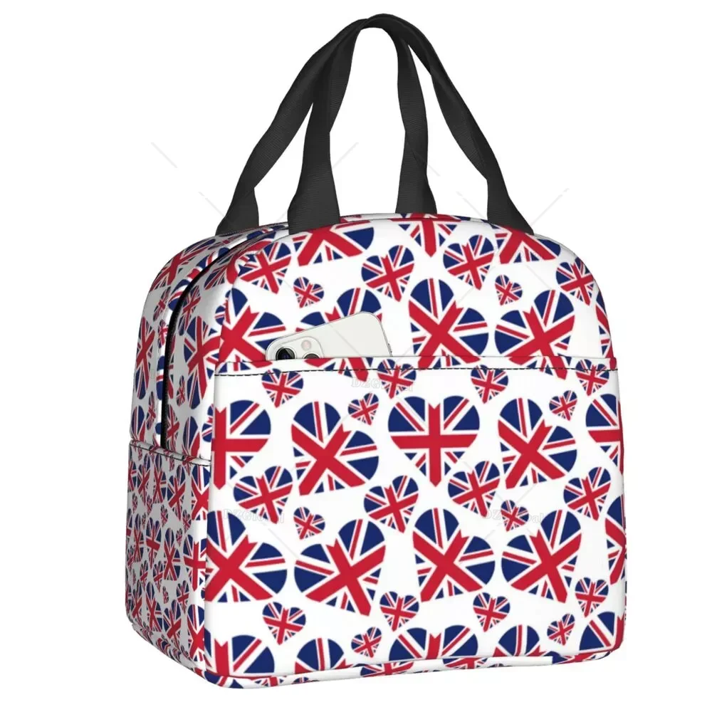 United Kingdom Flag Lunch Box Women Waterproof UK British Symbol Thermal Cooler Food Insulated Lunch Bag School Picnic Tote Bags