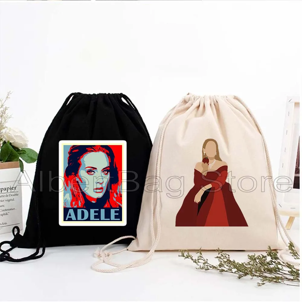 Hello It's Me Love Adele Music Singer Poster Cute Gifts Canvas Drawstring Bags Soccer Backpack Gym Sackpack Gifts String Bag