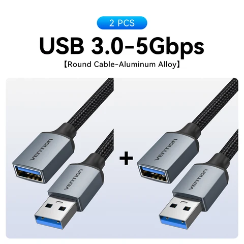 Кабель-удлинитель Vention USB 3.0/2.0, 1.5 м, высокая скорость передачи данных — фото товара