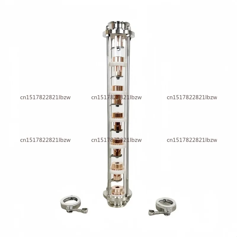 NEW 6 Or 7 Floors 2inch FlangeOD64mm Distillation Lens Column With Big Copper Bubble Platte Sets,Tri-Clamp Sight Glass Union