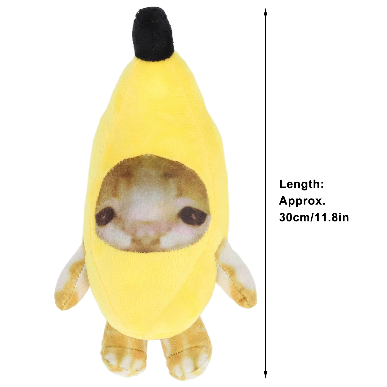 ZK30 30cm Banana Cat Plush Toy Multipurpose Decompression Cute Cartoon Soft Cozy Stuffed Animals Toy for Presents Home Decor