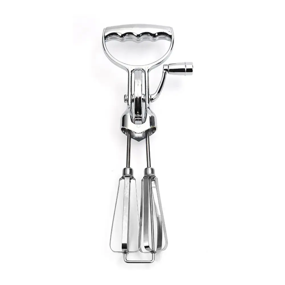 Fruste per uova manovella a mano, manovella per fruste per uova, sbattitore manuale, impastatrice rotativa per uova con doppie teste per la cucina di casa Y5v1