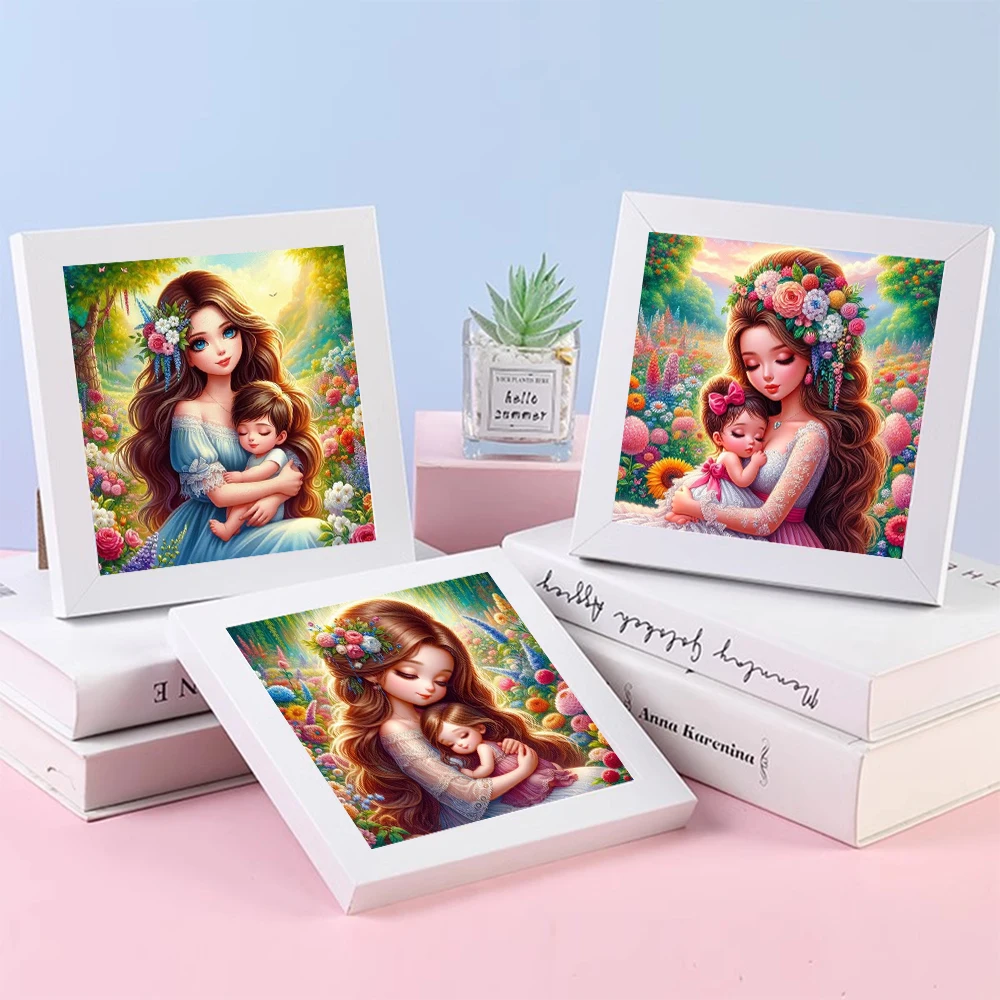 Beautiful Mother Holding Her Baby Diamond Mosaic Kits Painting Happiness Family DIY Full Drills Embroidery Cross Stitch Decor