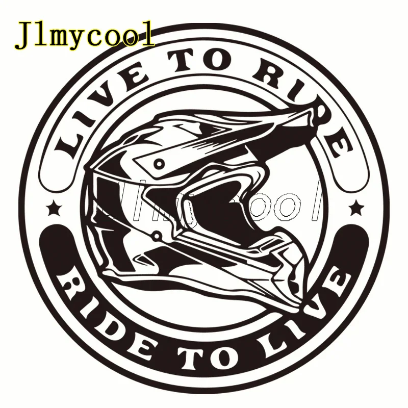 Dirt Bike Motorcycle Stickers Motocross helmet live to ride ride to live Vinyl Reflective Car Styling Decals 14.2*14.2cm