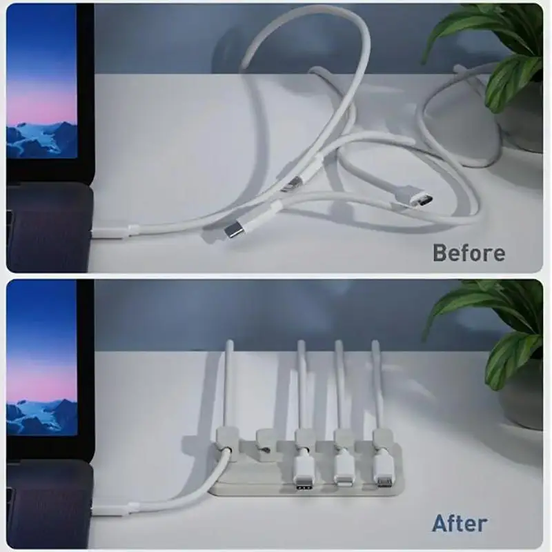 Organisateur de fil de souris magnétique, 1 pièce, Clip de protection de câble de bureau, enrouleur de cordon, prise de rangée, support de ligne de chargement USB fixe auto-adhésif