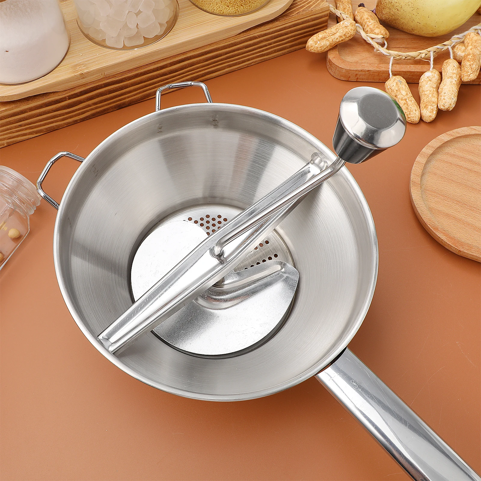 

Stainless Steel Potato Ricer Manual Handheld Presser Masher Tool For Mashed Potatoes Sweet Squash Food Kitchen Home Use