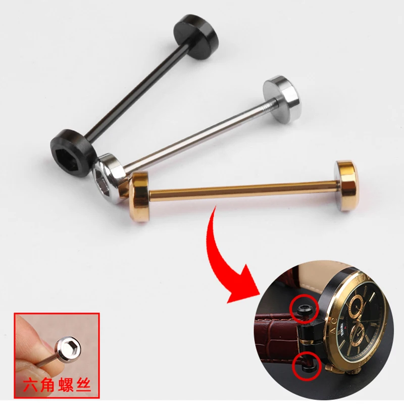 Watchband Shaft Connecting Rod Lug Screw Tube Rod Link Kit Replacement Versace 24mm Watch Steel Strap Joint Accessory with Tools