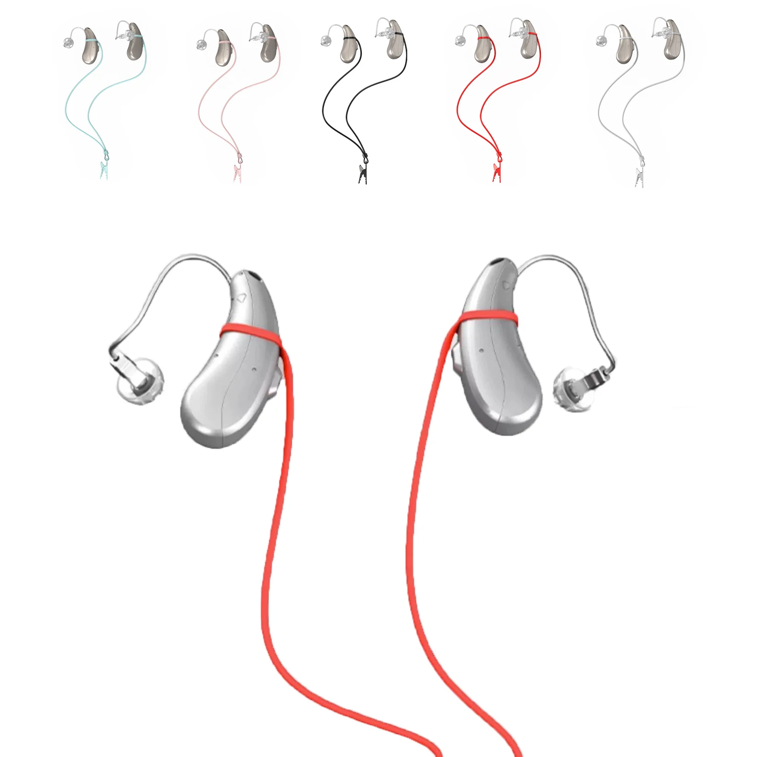 

Hearing Aids Anti Lost Clip Silicone Elastic Rope Waterproof Bluetooth Protector Headset Hearing Aids Accessory for Child Adult