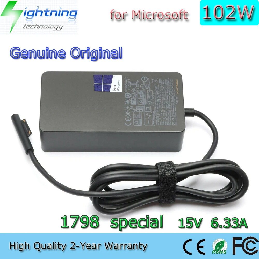 

New Genuine Original 102W 15V 6.33A special 1798 Laptop Adapter for Microsoft Surface Book 2 Power Supply Charger