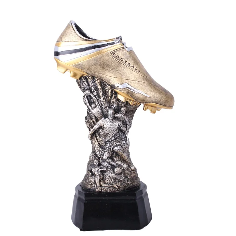 

Football Match Customized Trophy European Retro Style Golden Boot Excellent Striker Football Trophy