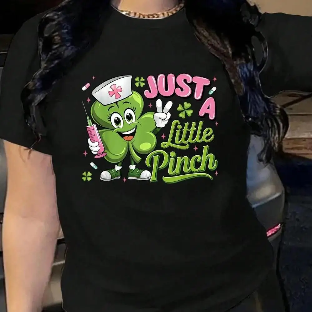 100_ Cotton Funny Just A Little Pinch Nurse St Patrick s Day Shamrock T-Shirt Men s Women s Soft Breathable Tee Classic Fashion Summer Tops Print