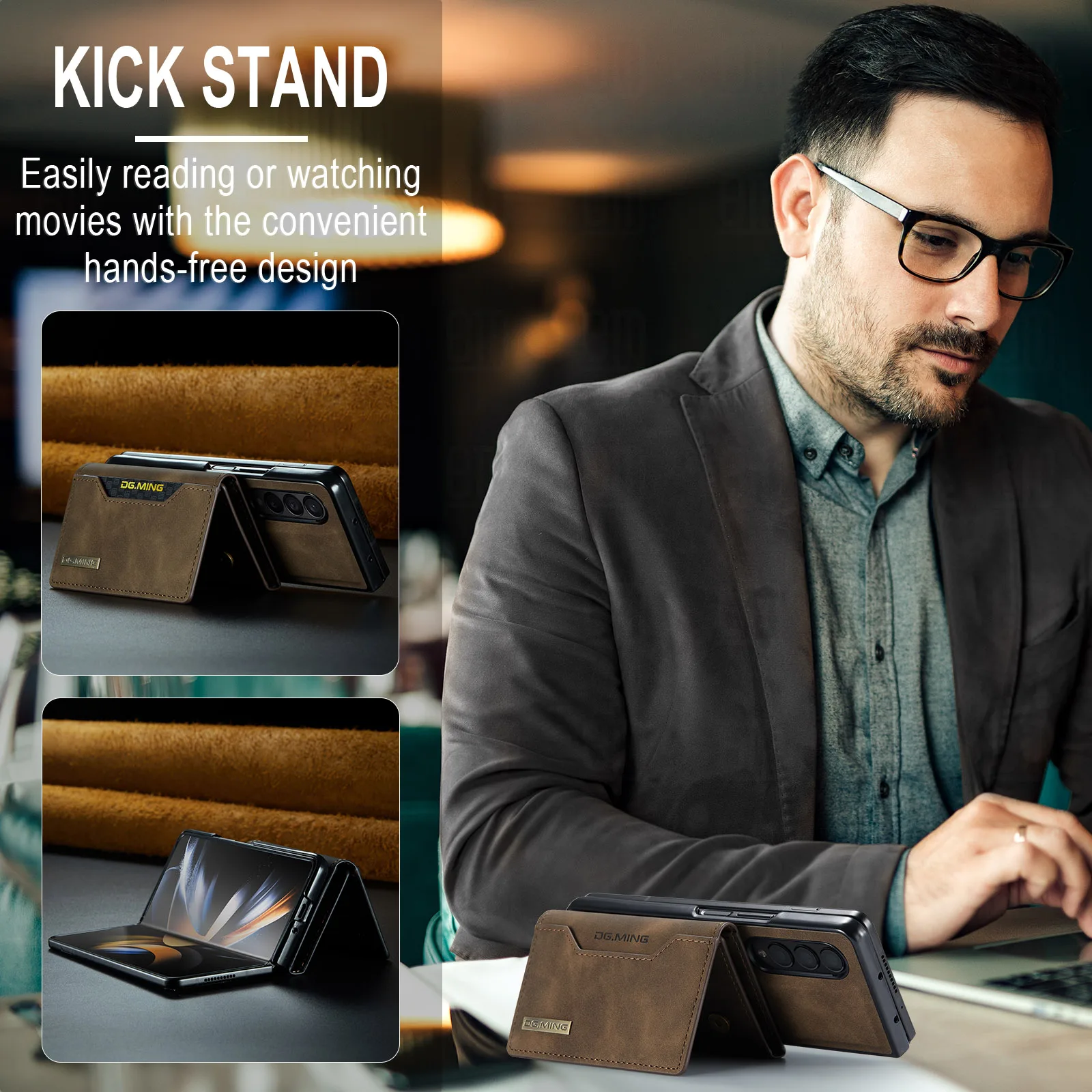 Wallet Magnetic Phone Case For Samsung Galaxy Z Fold 5 4 3 Shockproof Stand Multi Card Slot Protective Leather Cover