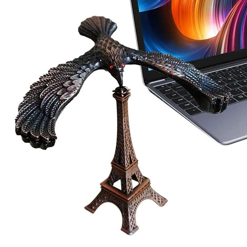 Office Decoration Alloy E-iffel Tower Model Balanced Bird Prop Balance Eagle Gravity Bird Miniature Figurines Toy Decor