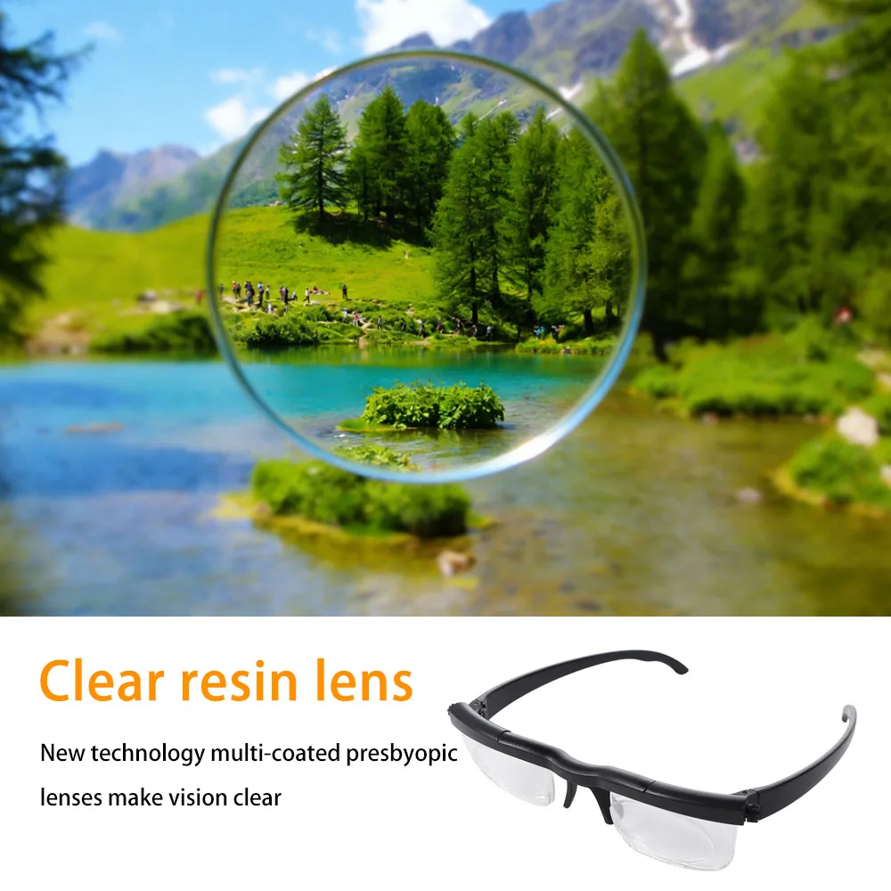 Variable Lens Adjustable Strength Glasses Correction Myopia Double Vision Distance Reading Glasses Eyewear Adjustable Degree