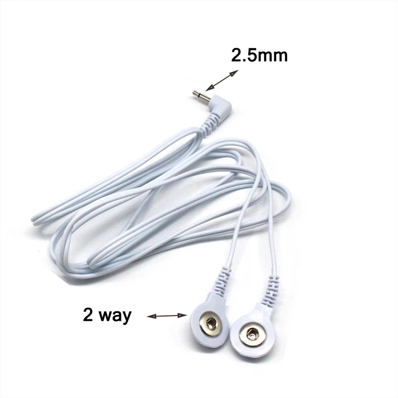 2.5mm 2/4-Way Connect Electrode Wires for TENS Muscle Stimulator Compatible Massage Cables with Various Electrode Pads