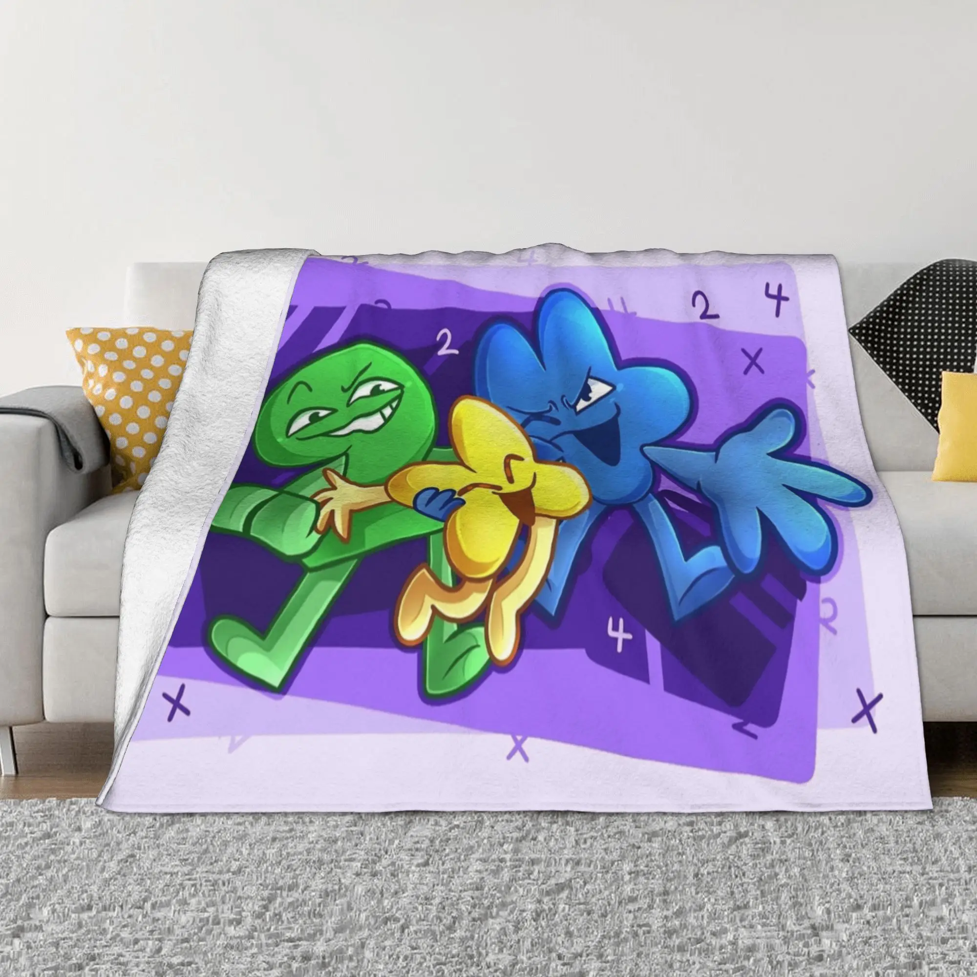 BFDI Inanimate Insanity Cartoon  Blankets Fleece Battle for Dream Island  Ultra-Soft Throw Blanket for Sofa Bedroom Bedspread