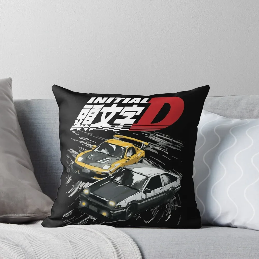 Mountain Drift Racing Initial D Tandems AE86 vs FD rx-7 Throw Pillow Anime Sofa Cushions Covers pillow