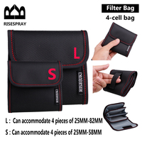 RISESPRAY 4 Slots Camera Lens Filter Bag Wallet Durable Polyester UV ND CPL Filter Pouch Professional Photography Filter Bag