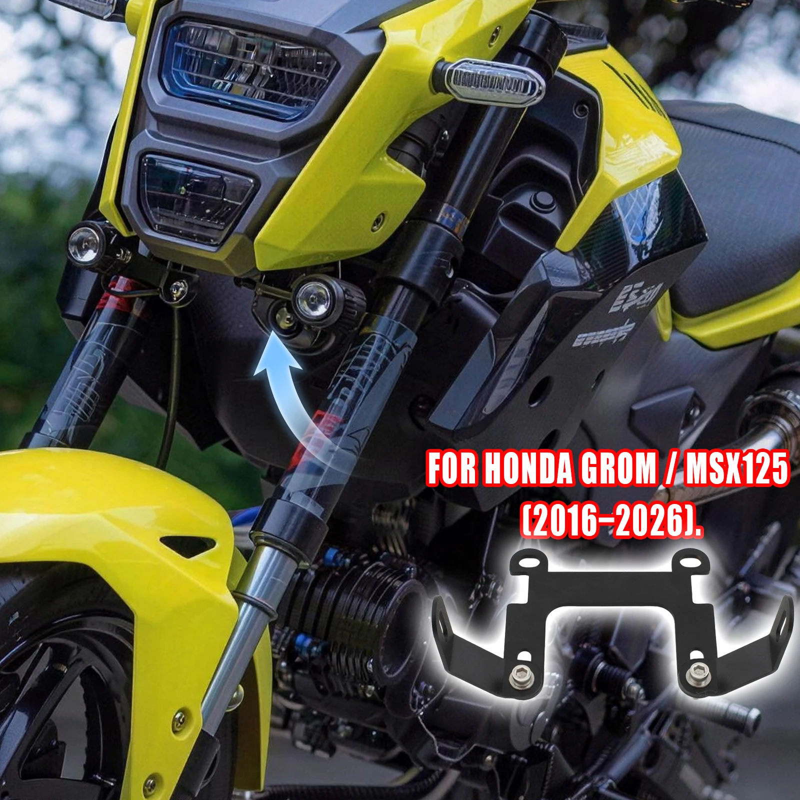 For Honda HONDA GROM125 MSX125SF 2016-2026 2017 2018 Motorcycle Spotlights Fog Lamp Bracket Auxiliary Lights LED Upgrade