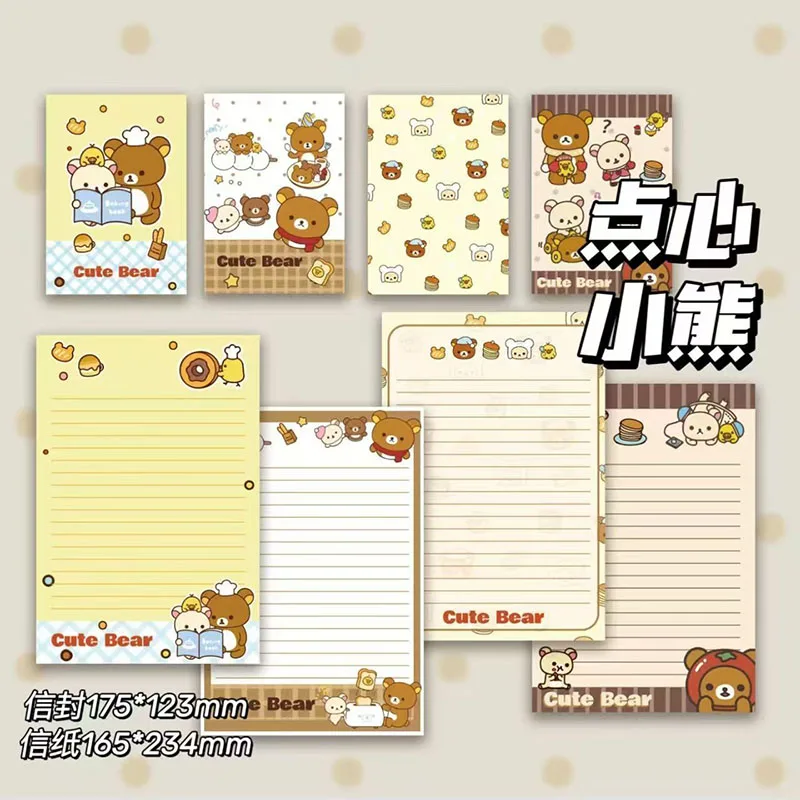 

4pcs Envelopes For Letters Cute Relax Bear Mailers Couple Love Letters Kids Writing Stationery Paper Party Invitation Card Gift