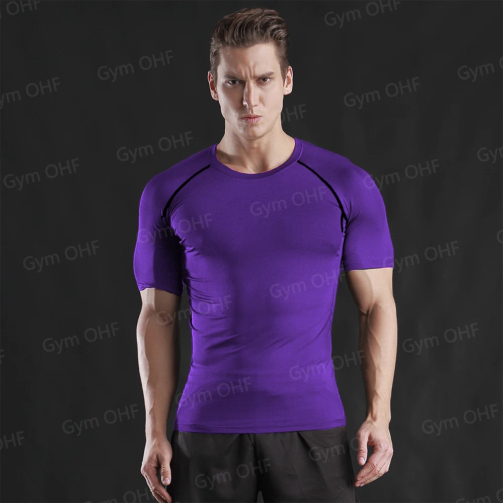 Rash guard Kompression shemd Boxen Laufen Trikots Yoga Fitness MMA Männer T-Shirts Bjj Strumpfhosen Muay Thai Gym Sport Marke Kleidung – Detail 25