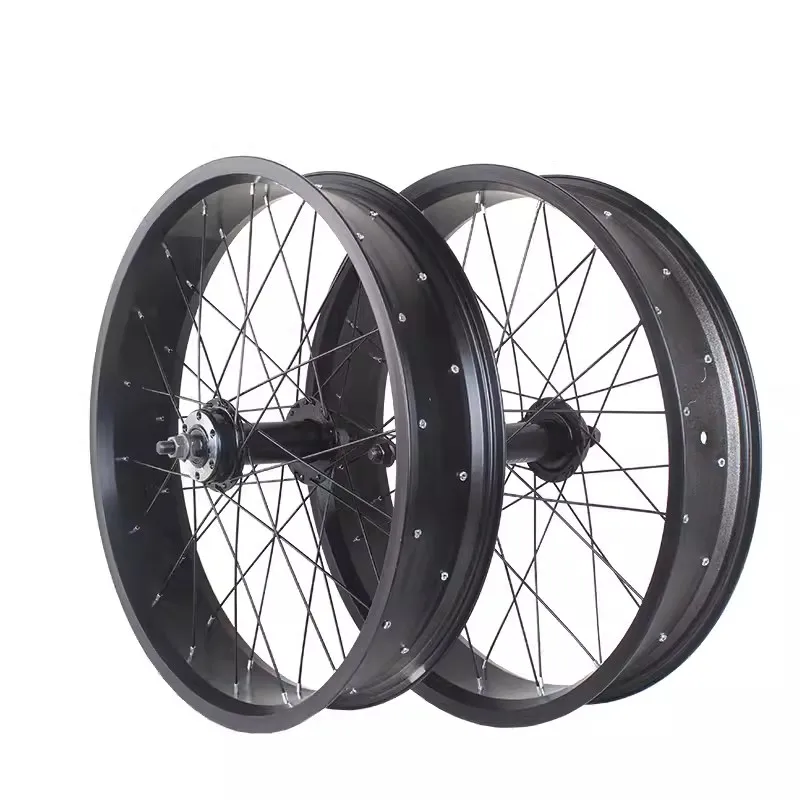 20X4.0 Snowbike Wheel Set Wide Rim Aluminum Alloy 20 Inch ATV Fat Bike Parts Fatbike 36 Holes 80mm Width Disc Brake