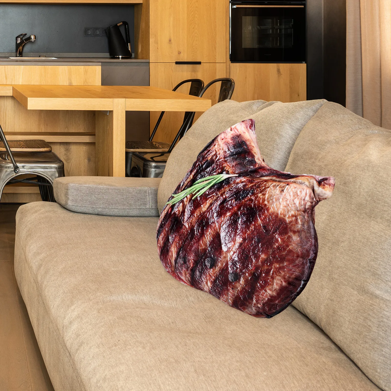 Simulation Steak Cushion Large Soft Comfortable Material Funny Sofa Bed Hugging Pillow Novelty Food Decorative Throw Pillow