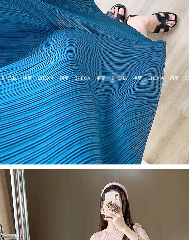 Miyake Gefaltetes Patchwork-Kleid für Damen, Sommer 2024, Neues Einzigartiges Design mit Schlankem und Lockerem Stil, Maxi-Kleid – Detail 6