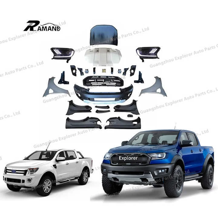 

Pickup Upgrade Bodykit for Ranger T6 to T7 Raptor Car Front Bumper Facelift for Ford Ranger T6 to T7 Conversion Body Kit