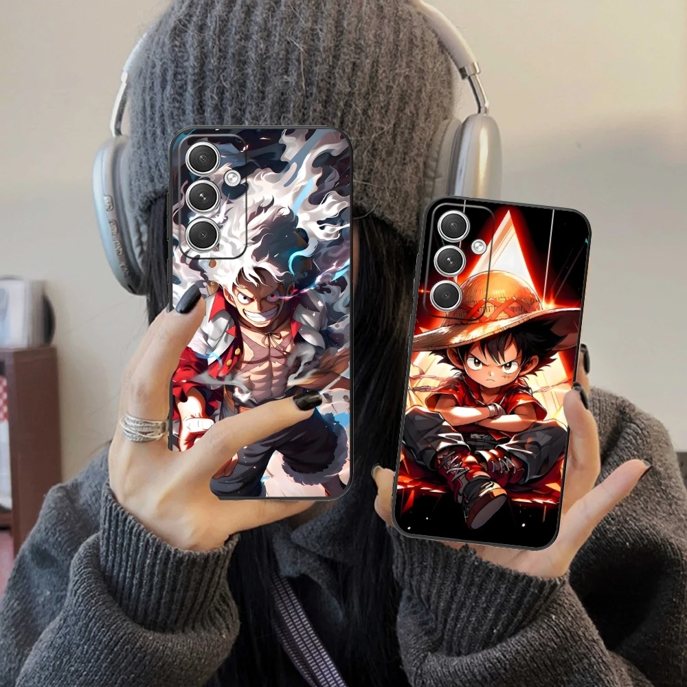 Pirate L-Luffy Mobile Cell Phone Case for Samsung Galaxy S24 S23 S22 S21 S20 S10 S9 Plus FE Ultra Lite Black Phone Cover Shell