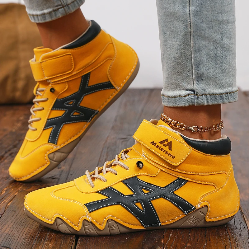Women's Handmade Leather Casual Shoes Fashion Women Flat Shoes Outdoor Non-slip Women's Shoes British Style Retro Sneakers