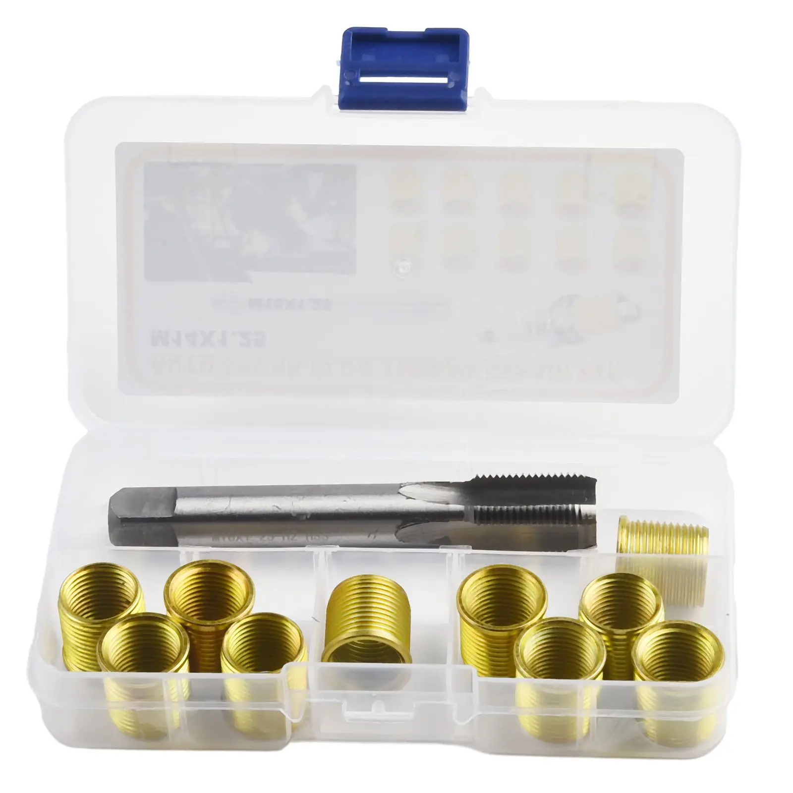

Thread Repair Tools Kit with M14X1 25 Inserts and M16X1 25 Tap Stainless Steel and High Speed Steel for Engine Repairs