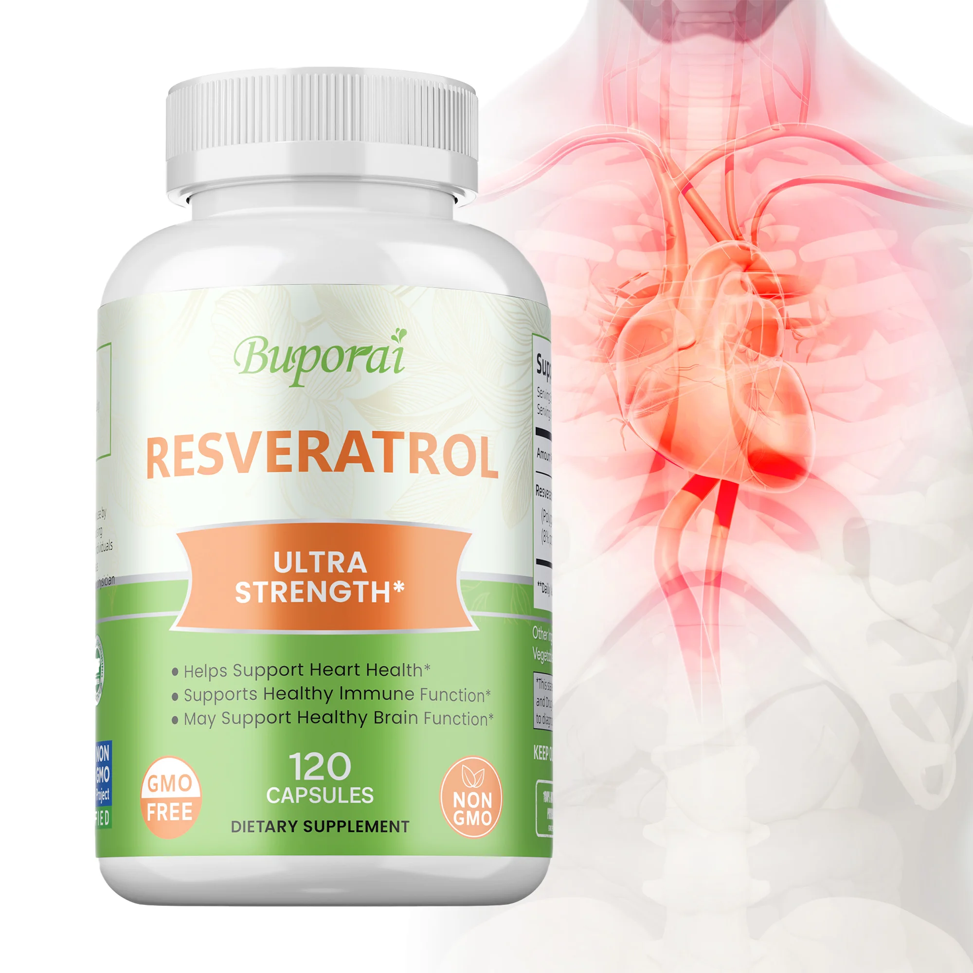 

Resveratrol Extract Capsules - For Skin Health, Antioxidants, Promotes Heart, Cardiovascular and Cellular Health, Boost Immunity