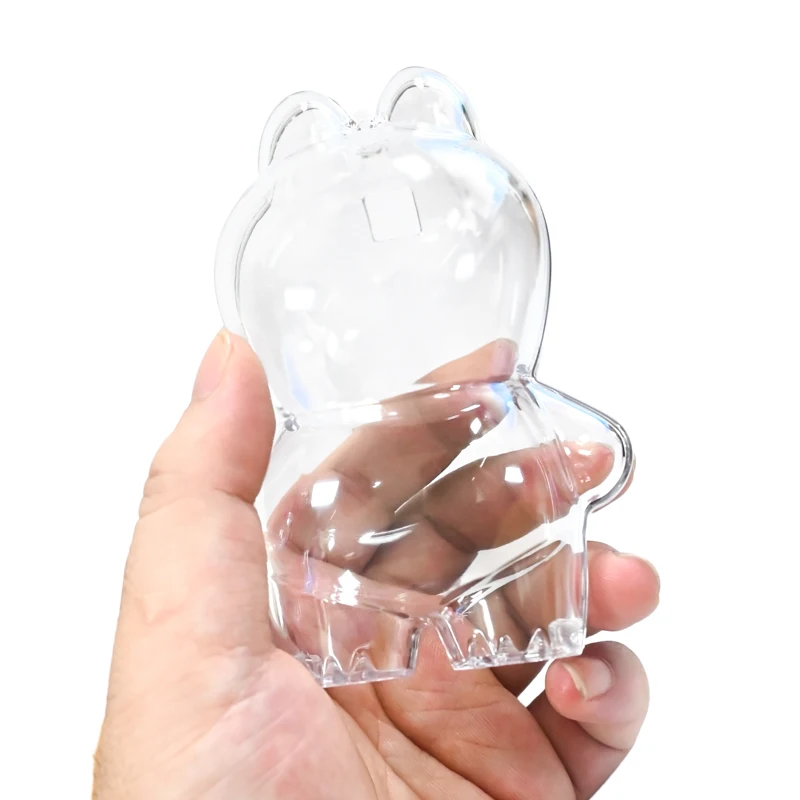 حافظة واقية شفافة لـ Labubu4.0 دبوس الوحش لسلسلة الحب غطاء شكل لطيف غطاء تخزين سلسلة مفاتيح محمولة